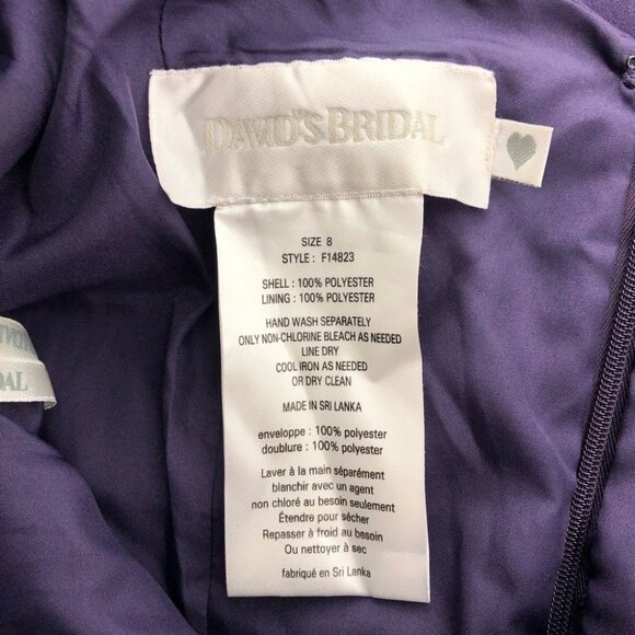 David’s Bridal Purple Lapis Sleeveless V-Neck Special Occasion Cocktail Dress s - Picture 7 of 7